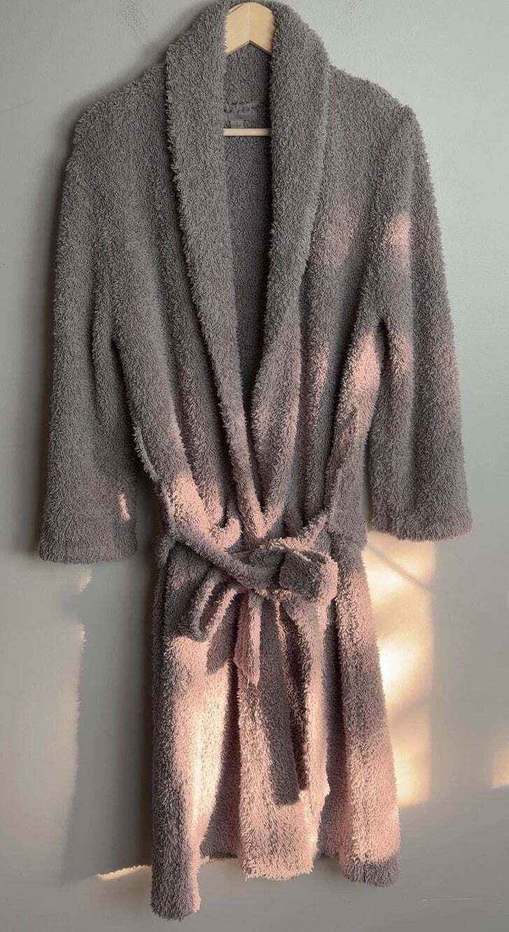 Barefoot Dreams CozyChic Robe Gray Plush Bathrobe Style B509 Size 1 Women’s
